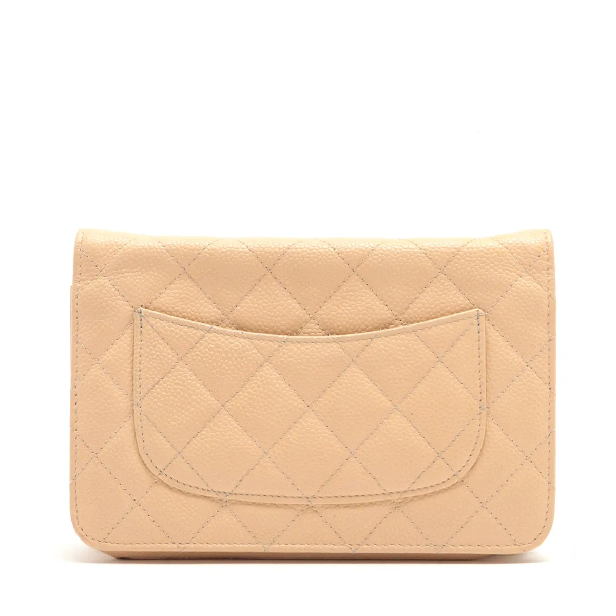 Chanel Matrasse Caviar S Chain Wallet Beige Gold