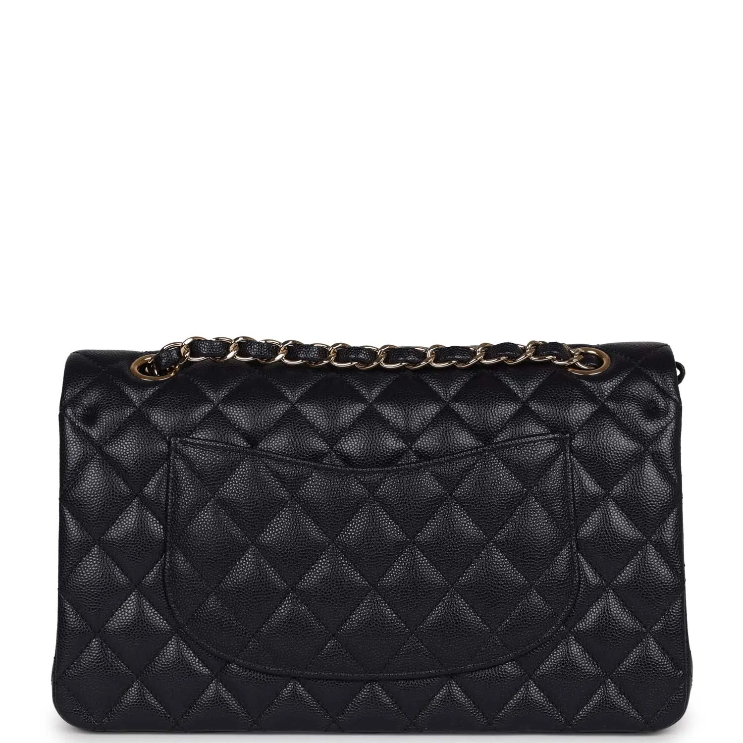 Chanel Medium Classic Double Flap Bag Navy Caviar Light Gold Hardware