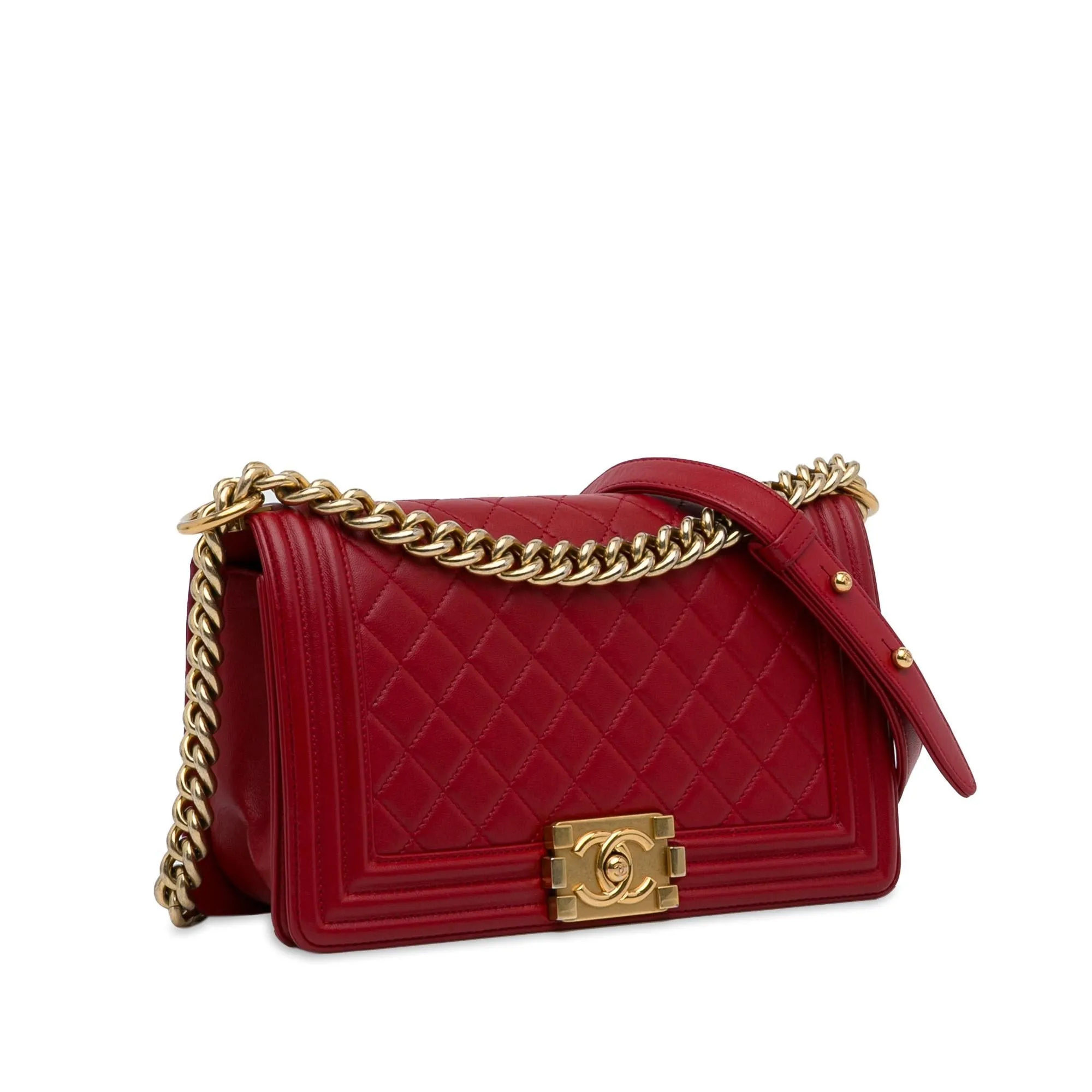 Chanel Medium Lambskin Boy Flap Bag (SHG-4DrSly)