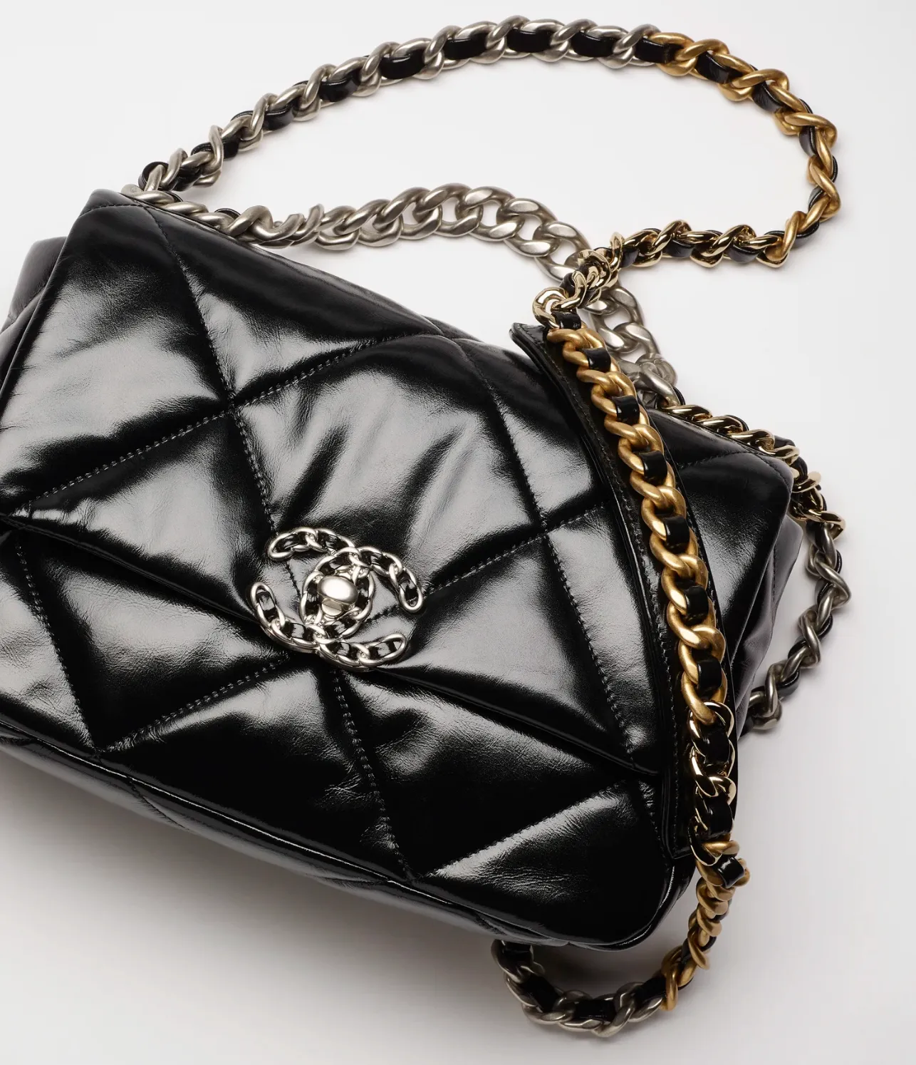 CHANEL MEDIUM LAMBSKIN QUILTED CHANEL 19 BAG