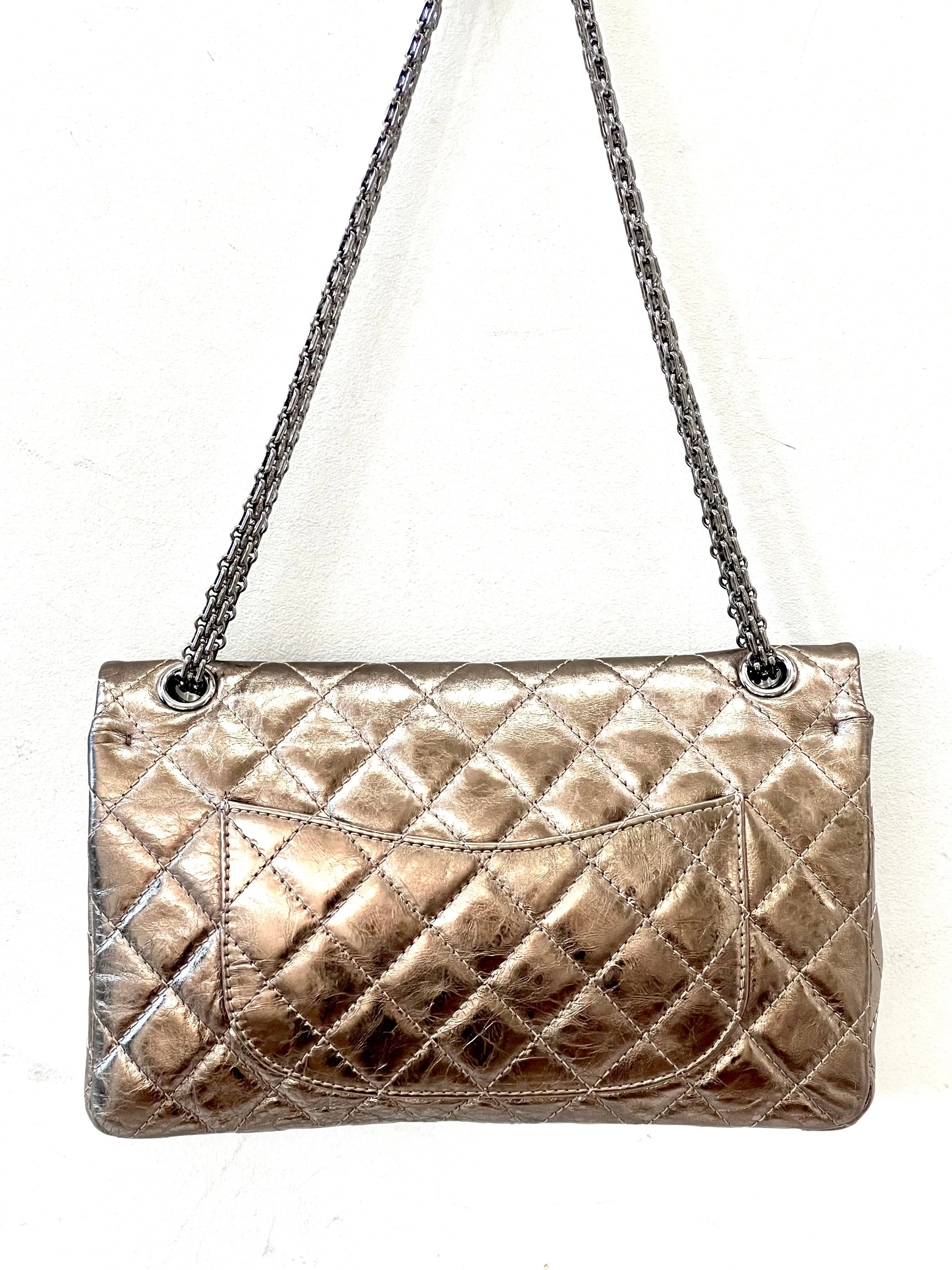 CHANEL METALLIC AGED QUILTED CALFSKIN 2.55 REISSUE FLAP BAG