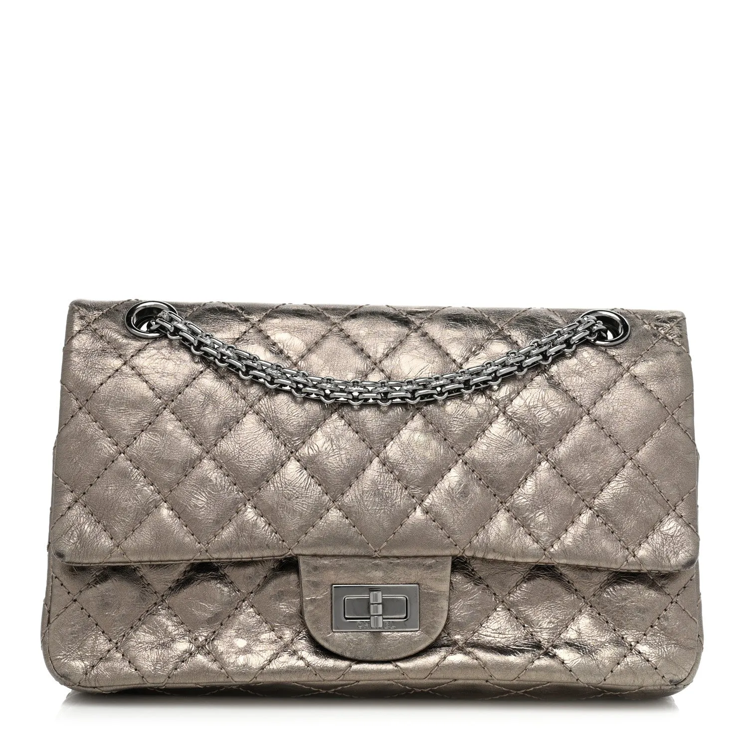 CHANEL METALLIC AGED QUILTED CALFSKIN 2.55 REISSUE FLAP BAG