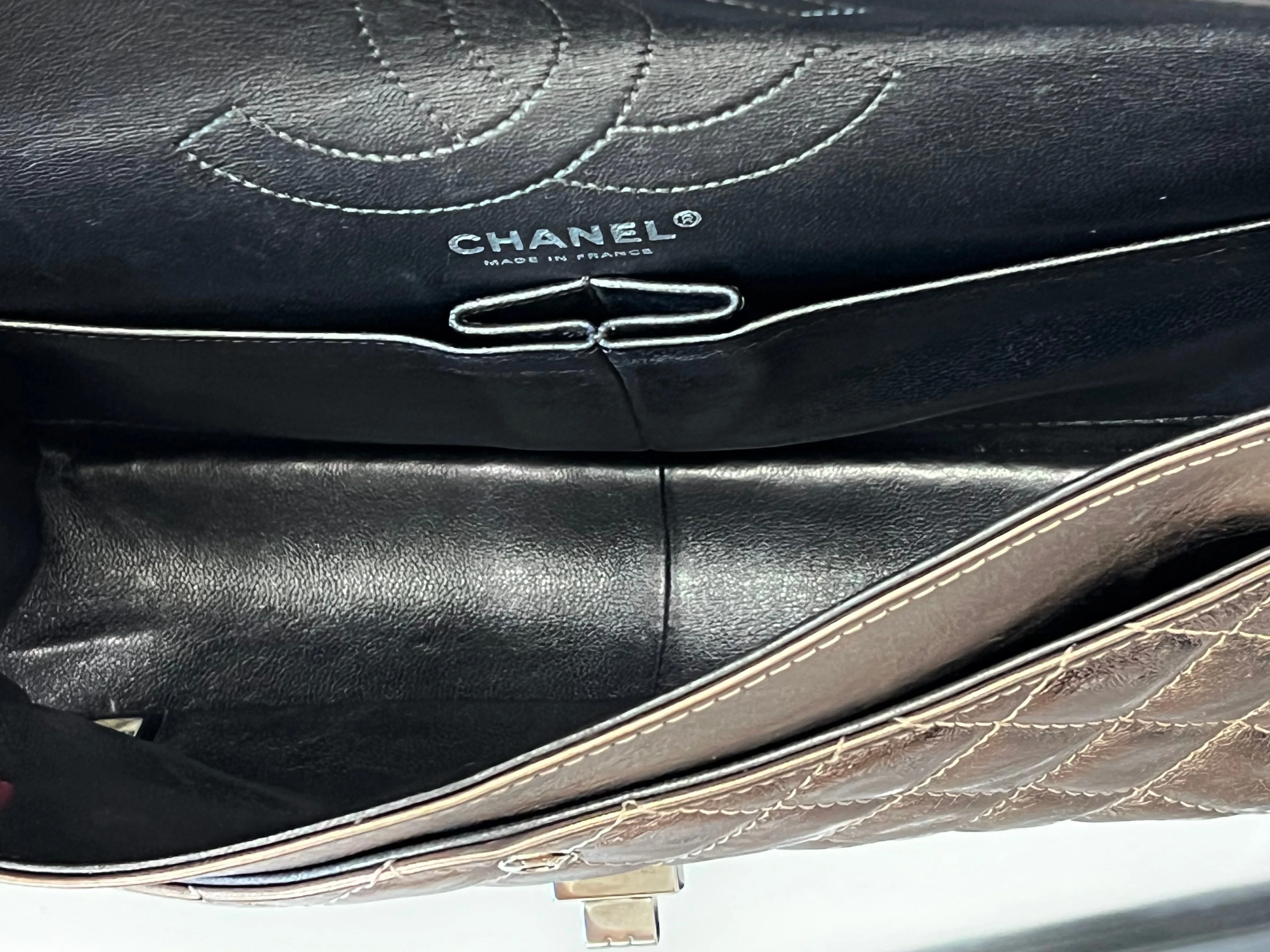 CHANEL METALLIC AGED QUILTED CALFSKIN 2.55 REISSUE FLAP BAG