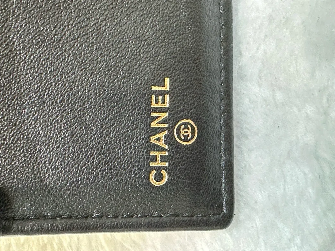 Chanel Metallic Calfskin Crocodile Embossed Cocodile Compact Flap Wallet Gold GHW