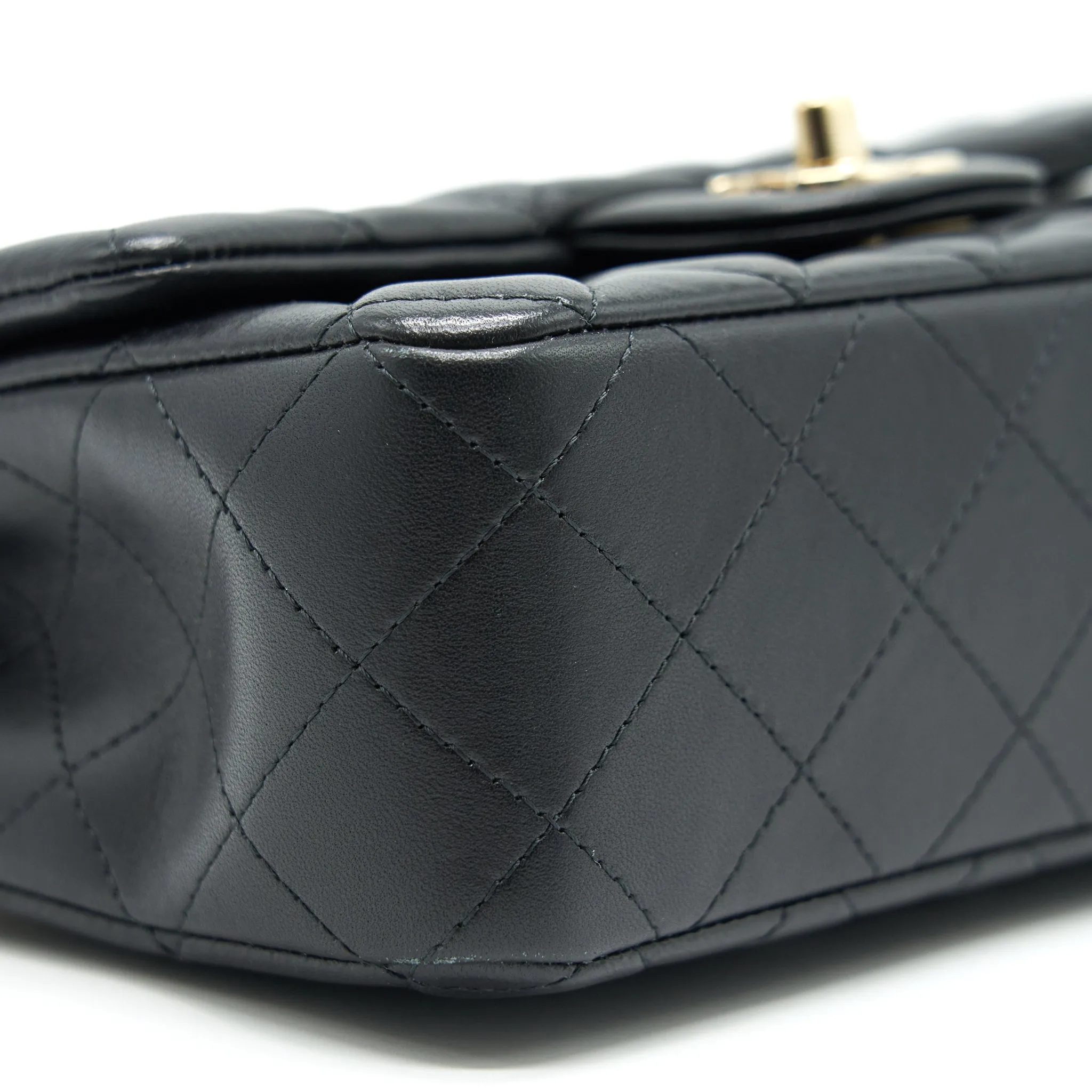 Chanel Mini Rectangular Flap Bag Black LGHW LAMBSKIN
