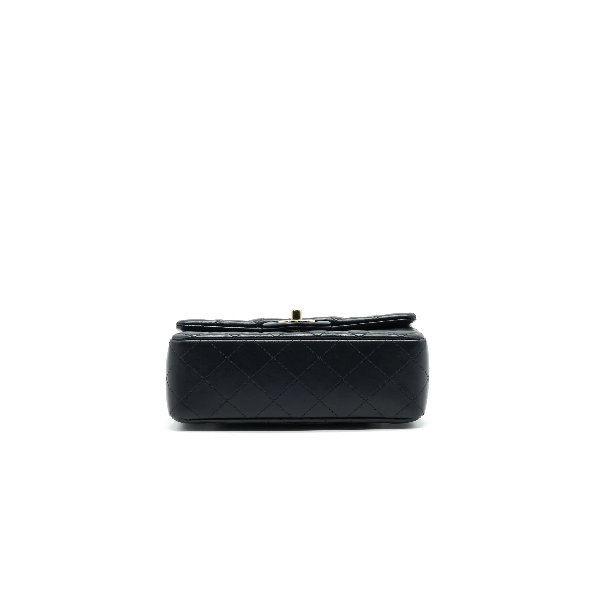 Chanel Mini Rectangular Flap Bag Black LGHW LAMBSKIN