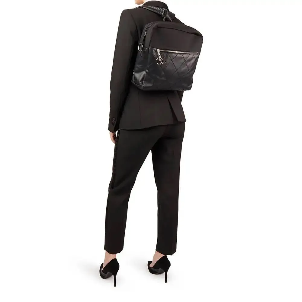 CHANEL PARIS BIARRITZ CC QUILTED COATED CANVAS BACKPACK