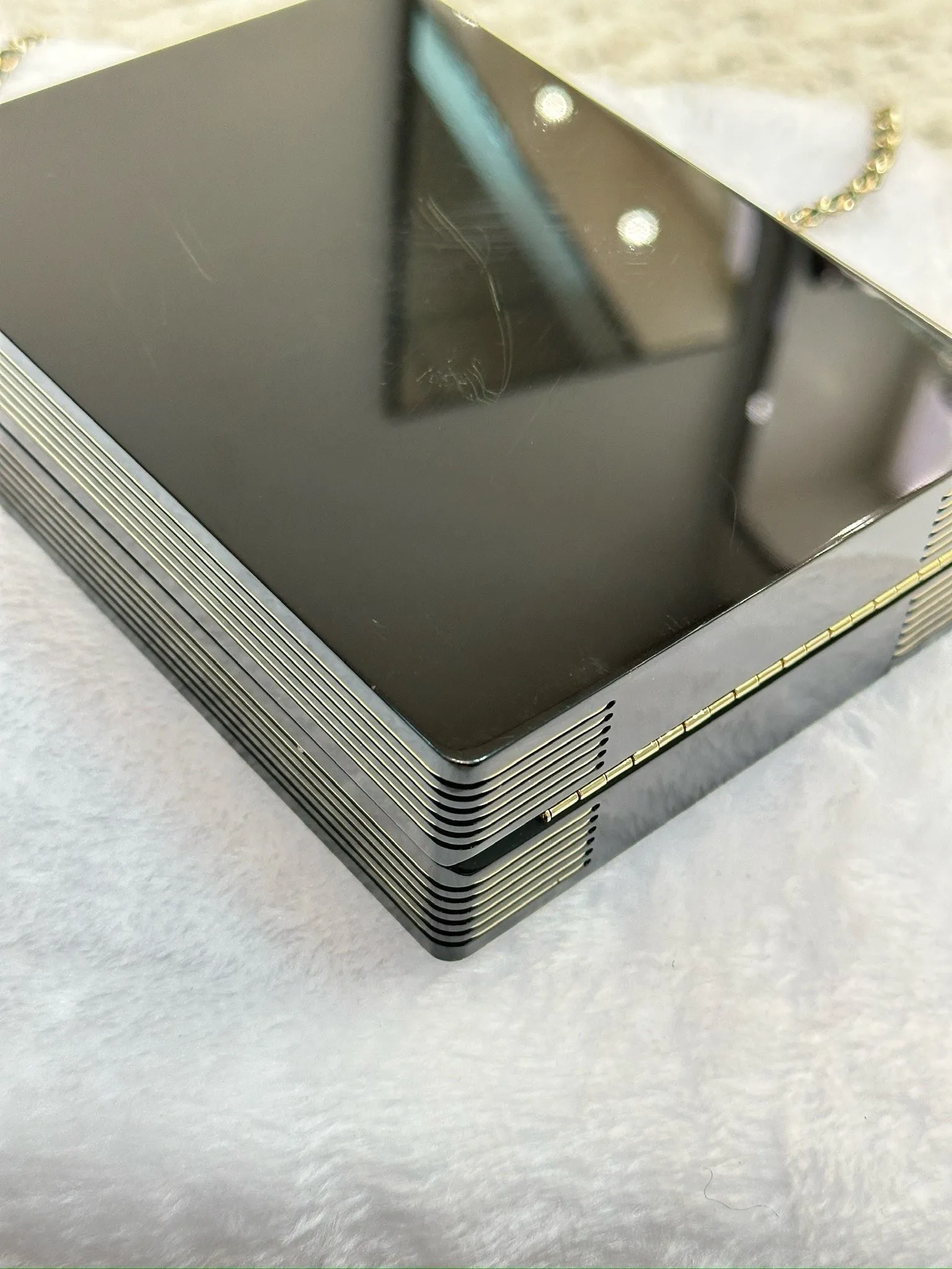 Chanel Plexiglass Pearl Playing Card Casino Minaudiere Clutch Black GHW