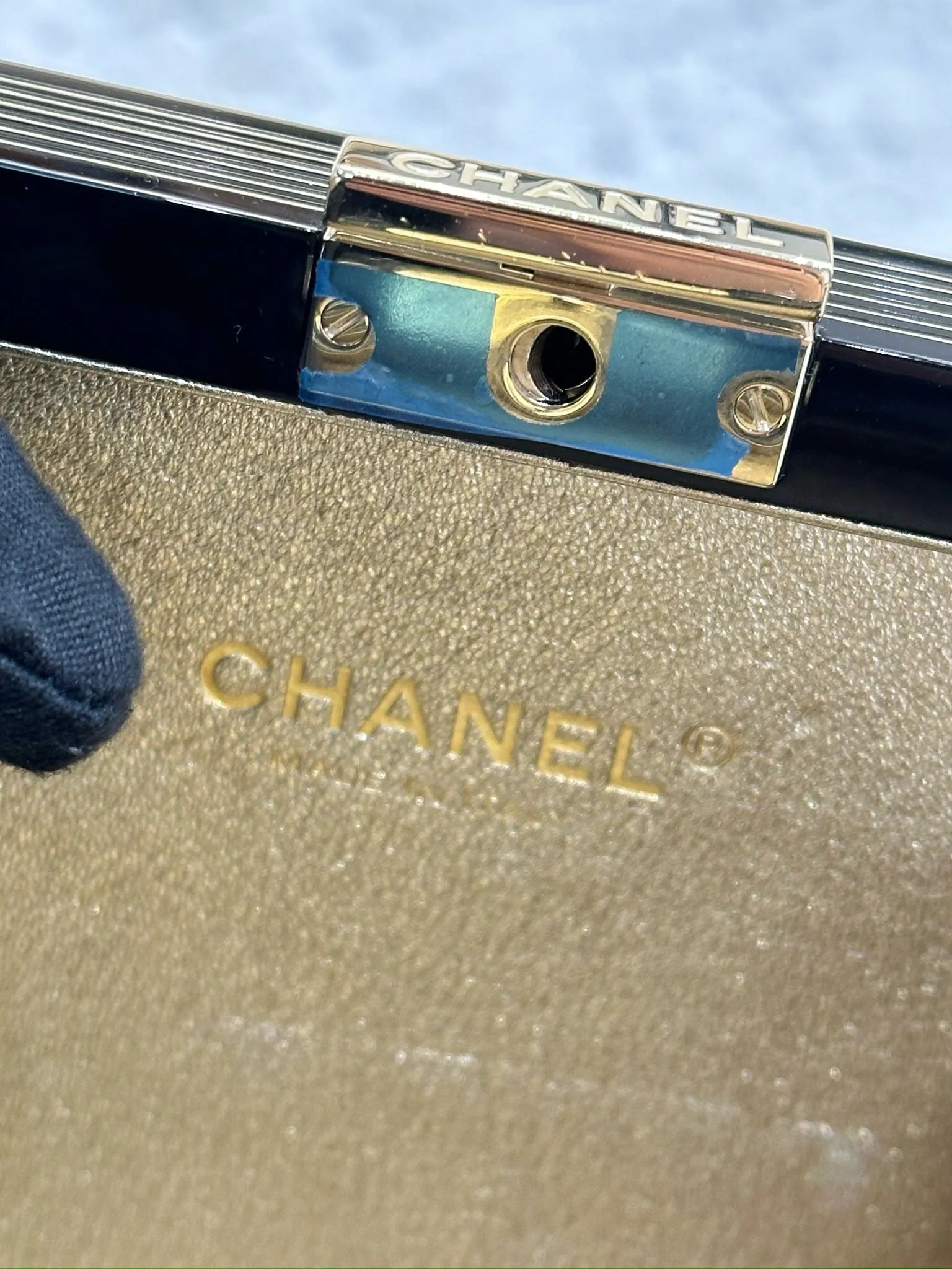 Chanel Plexiglass Pearl Playing Card Casino Minaudiere Clutch Black GHW