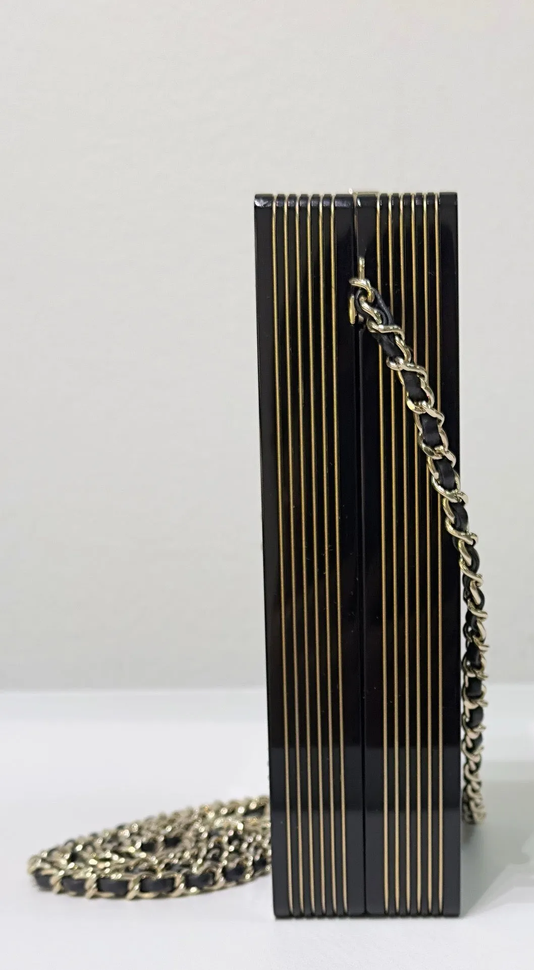 Chanel Plexiglass Pearl Playing Card Casino Minaudiere Clutch Black GHW