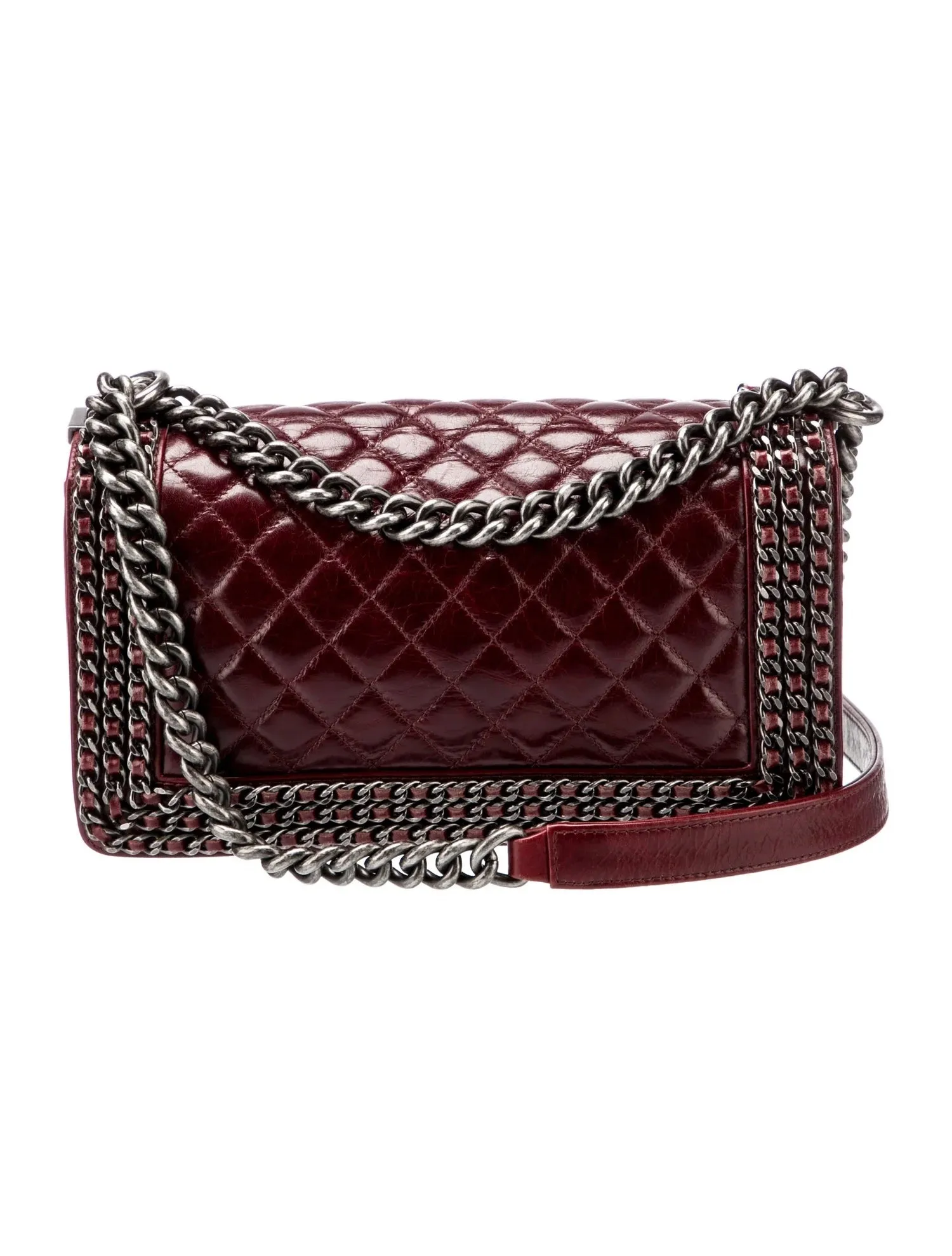 CHANEL QUILTED CALFSKIN LEATHER CHAIN AROUND MAXI BOY BAG