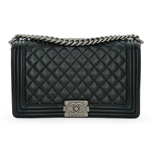 CHANEL: Quilted Caviar New Medium Boy Bag