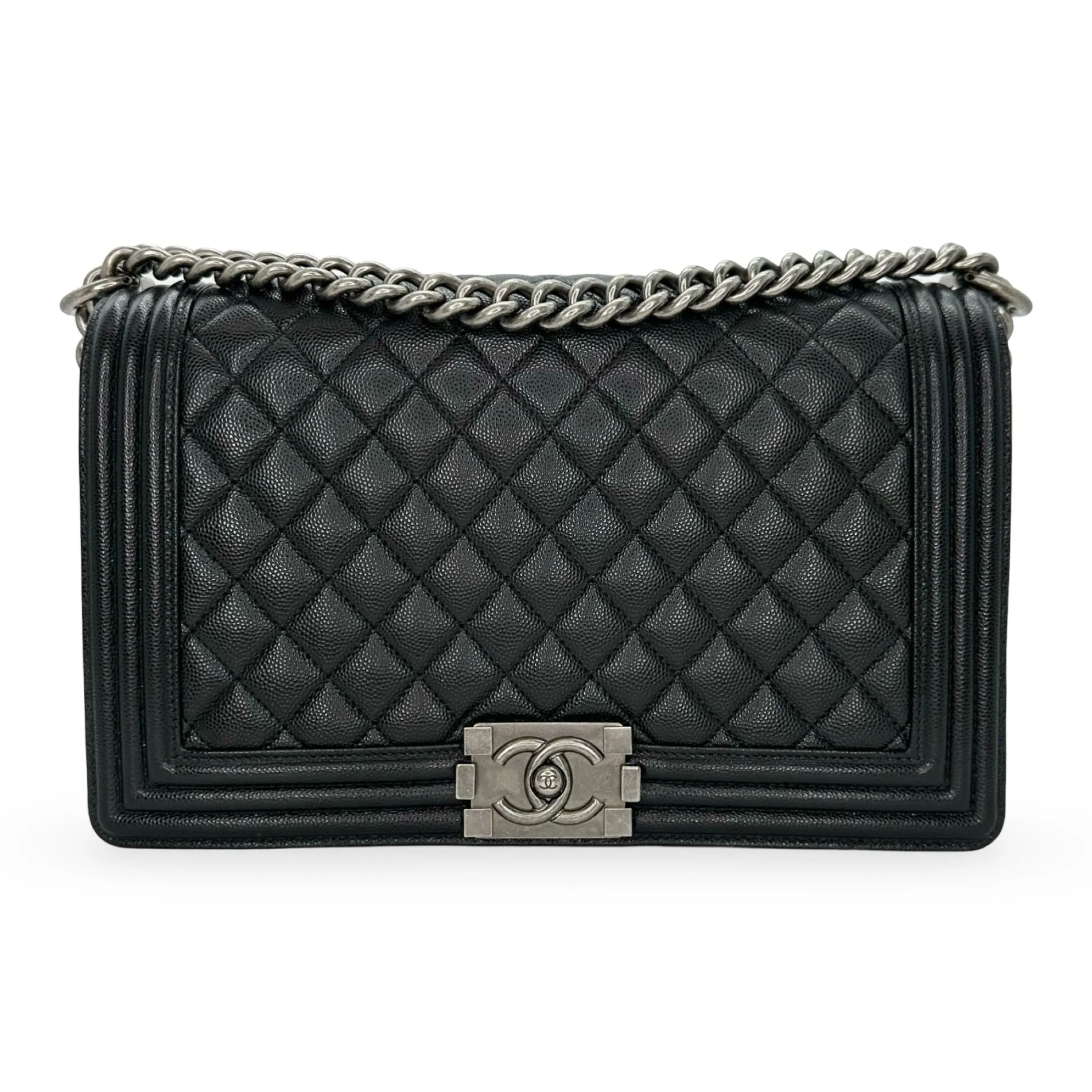 CHANEL: Quilted Caviar New Medium Boy Bag