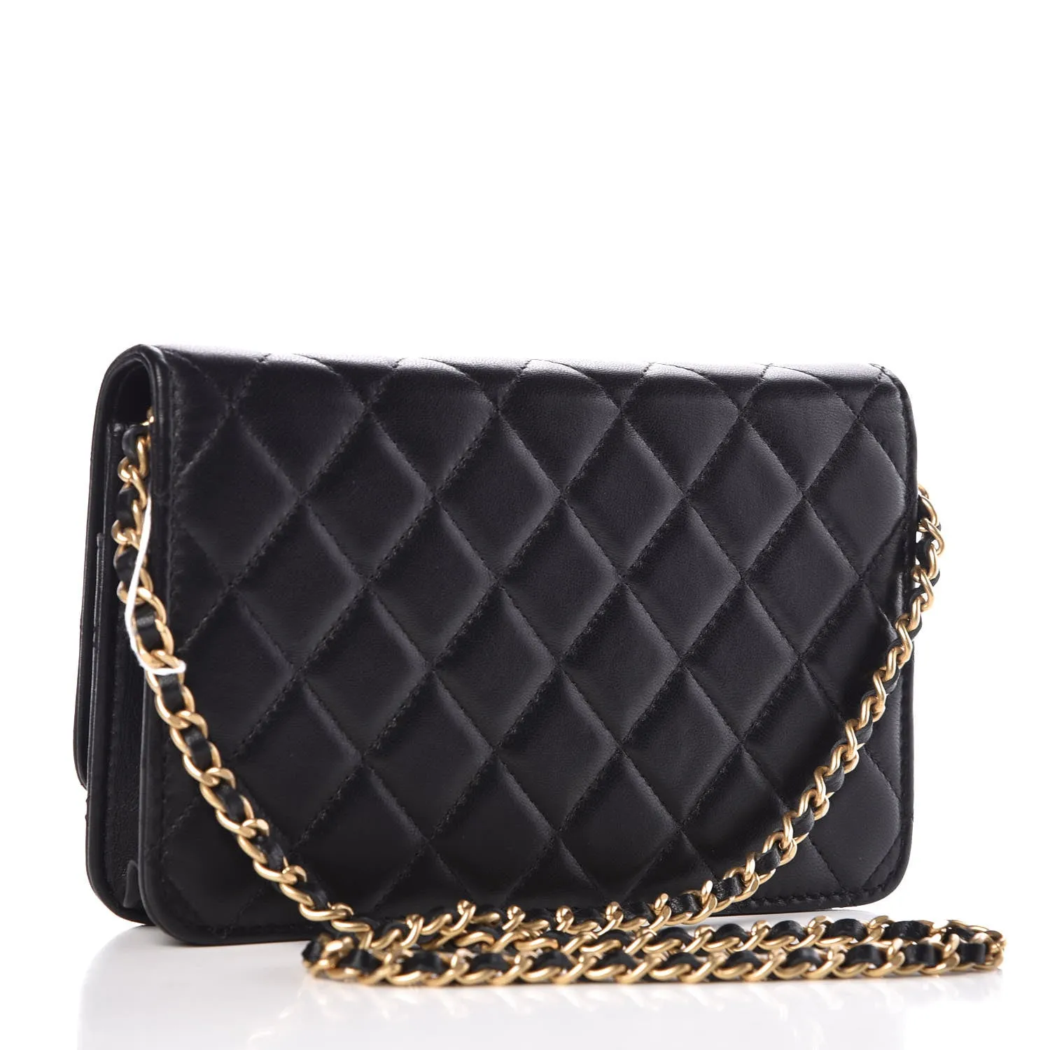 CHANEL QUILTED LAMBSKIN ALL ABOUT CHANEL WALLET ON A CHAIN