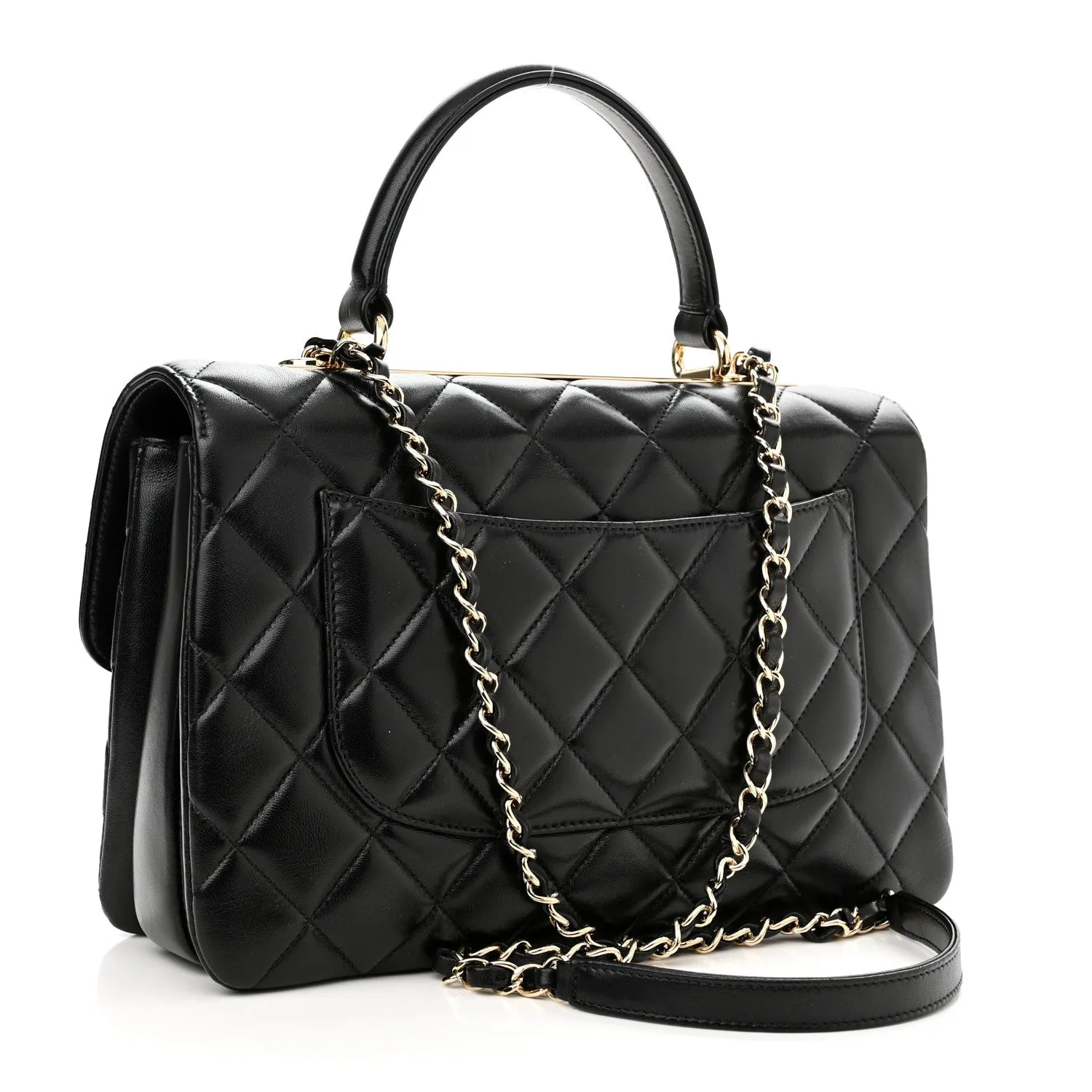 CHANEL QUILTED LAMBSKIN MEDIUM TRENDY CC HANDLE FLAP BAG
