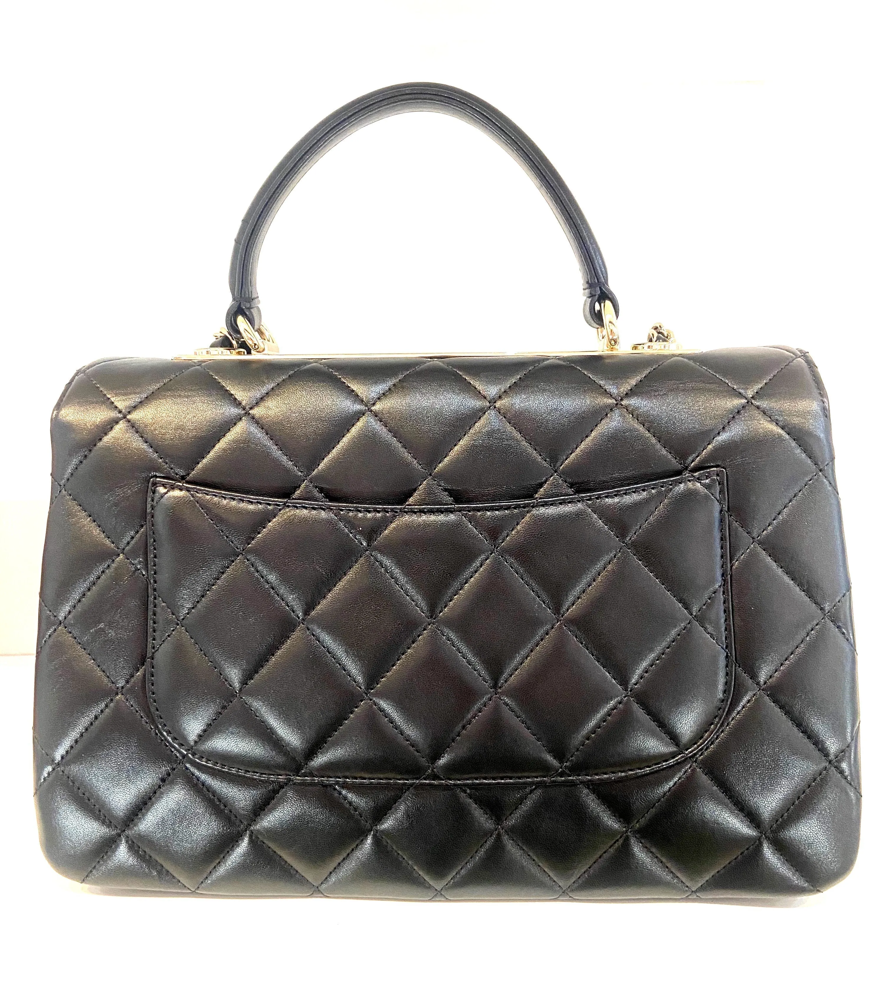 CHANEL QUILTED LAMBSKIN MEDIUM TRENDY CC HANDLE FLAP BAG