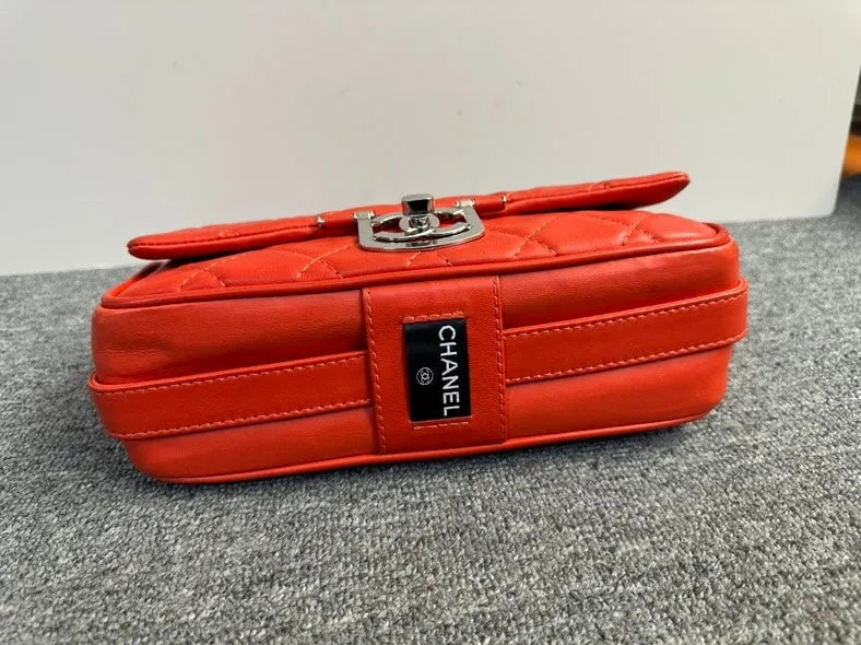 Chanel Red Quilted Shoulder Bag
