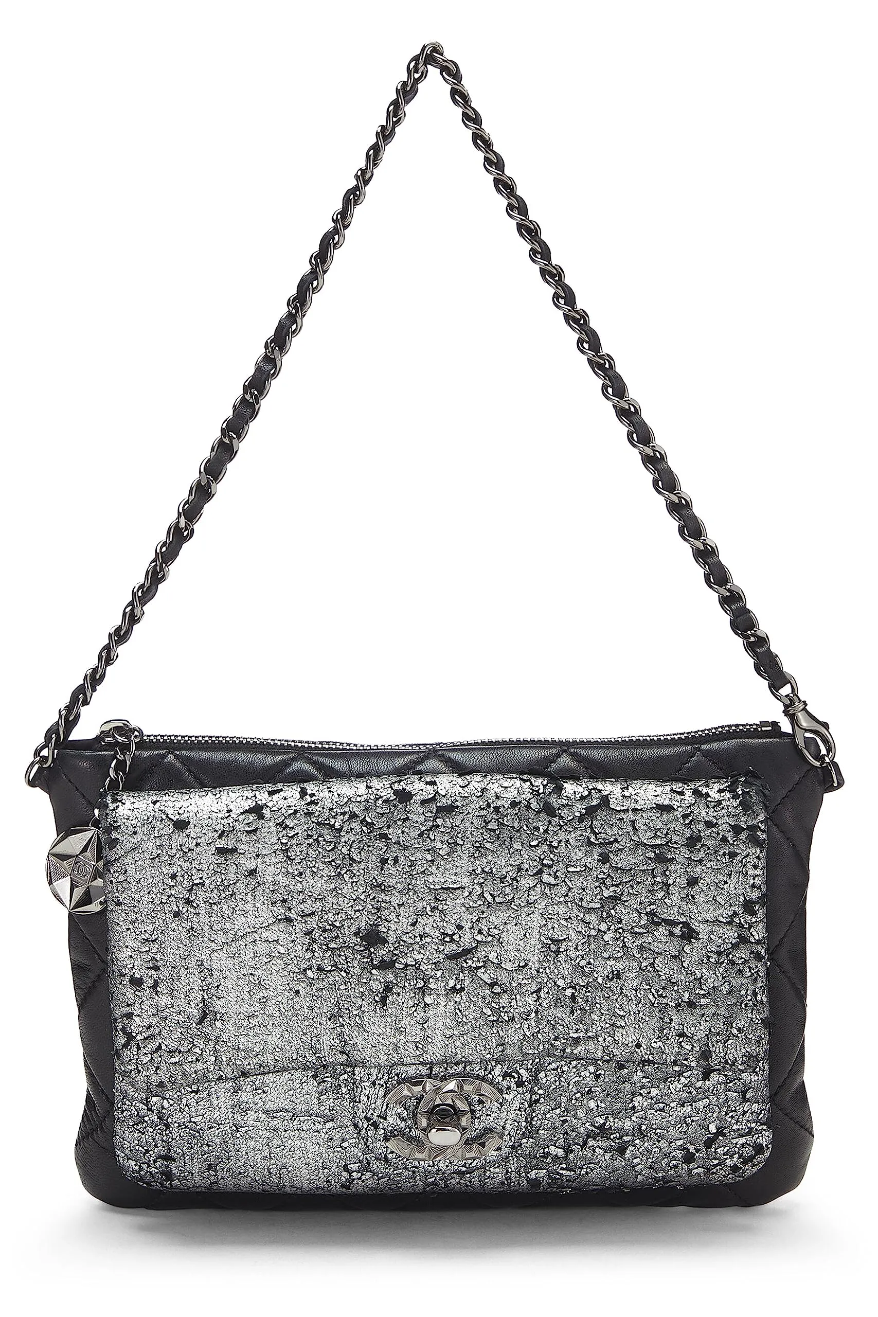 Chanel,  Silver Metallic Lambskin Mineral Nights Evening Bag, Multi