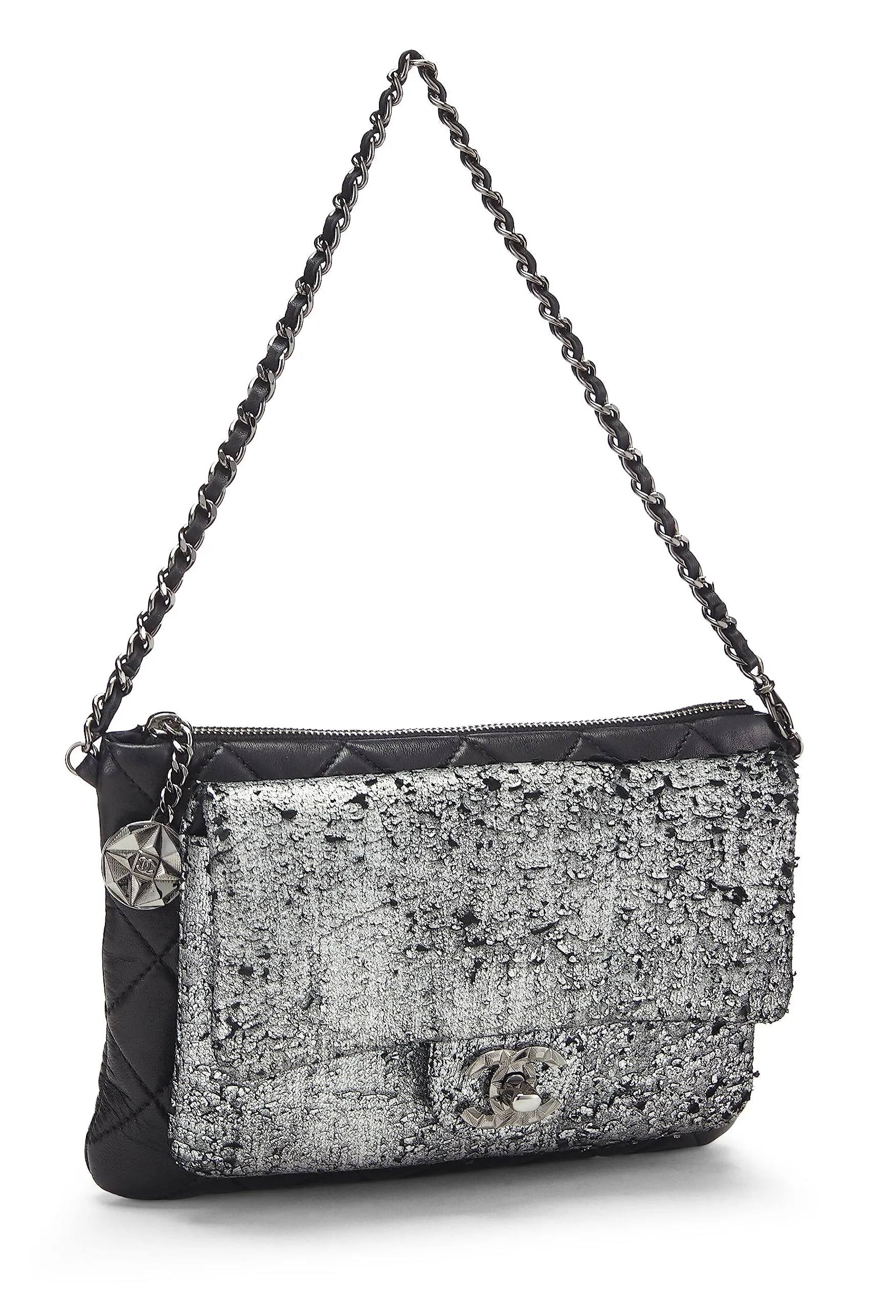 Chanel,  Silver Metallic Lambskin Mineral Nights Evening Bag, Multi