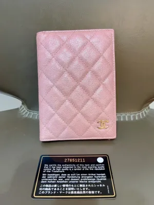 Chanel SLG Caviar Pink Passport Case