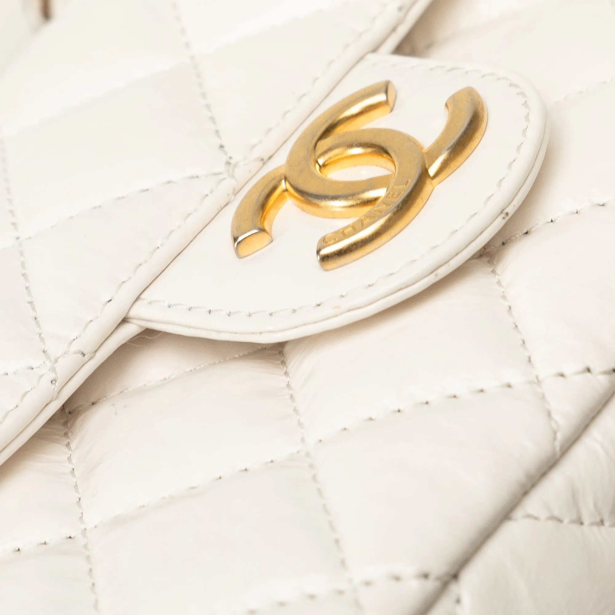 Chanel Small CC Crumpled Calfskin Wavy Hobo Crossbody Bag
