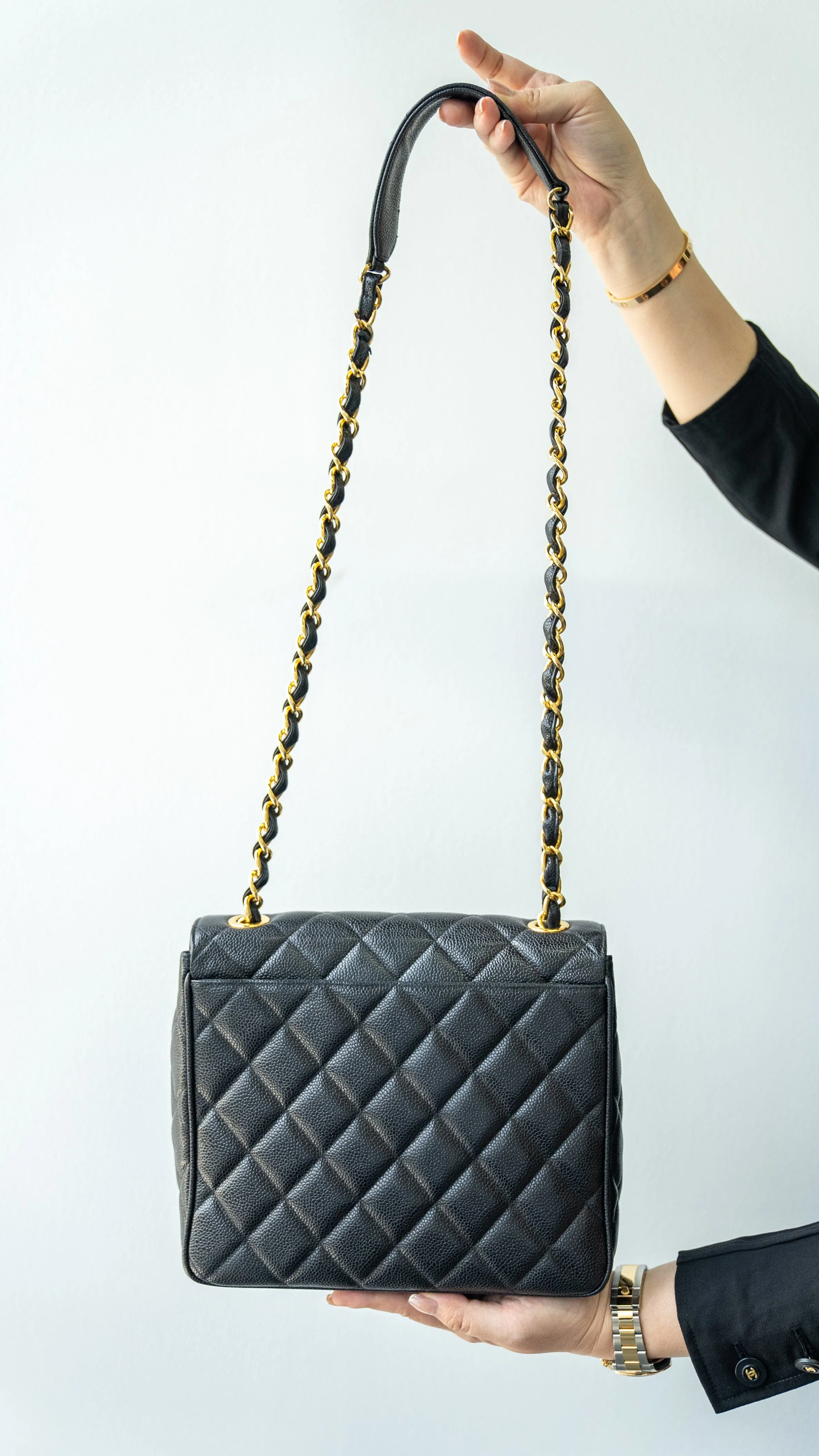 Chanel Square Satchel style bag with large CC hardware - AWL3366