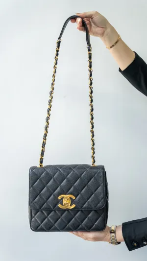 Chanel Square Satchel style bag with large CC hardware - AWL3366