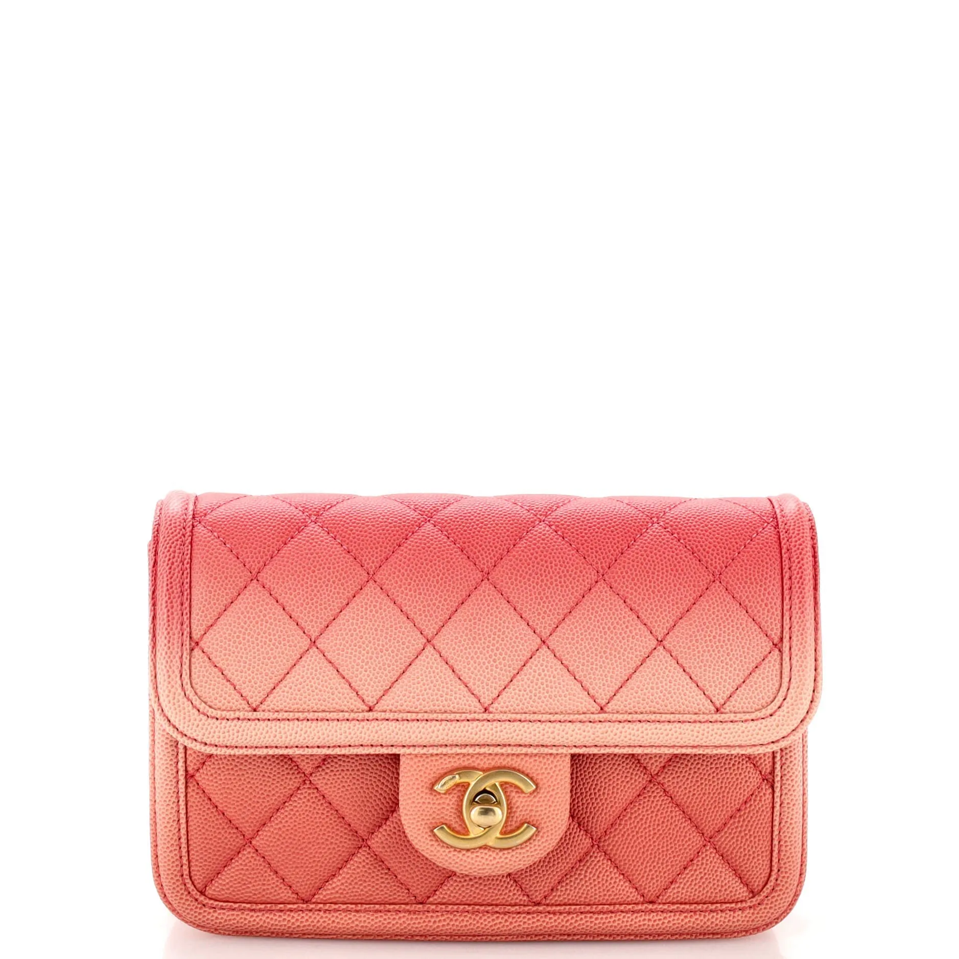 CHANEL Sunset On The Sea Waist Bag Quilted Caviar Small