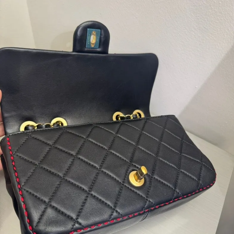 Chanel Timeless Flap Bag Black Lambskin Shoulder Bag
