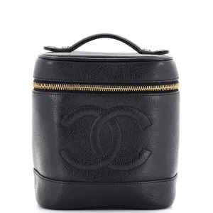 CHANEL Vintage Timeless Cosmetic Case Caviar Tall