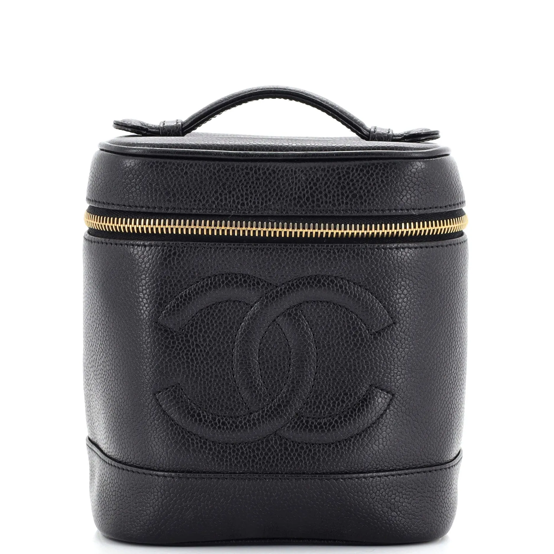 CHANEL Vintage Timeless Cosmetic Case Caviar Tall