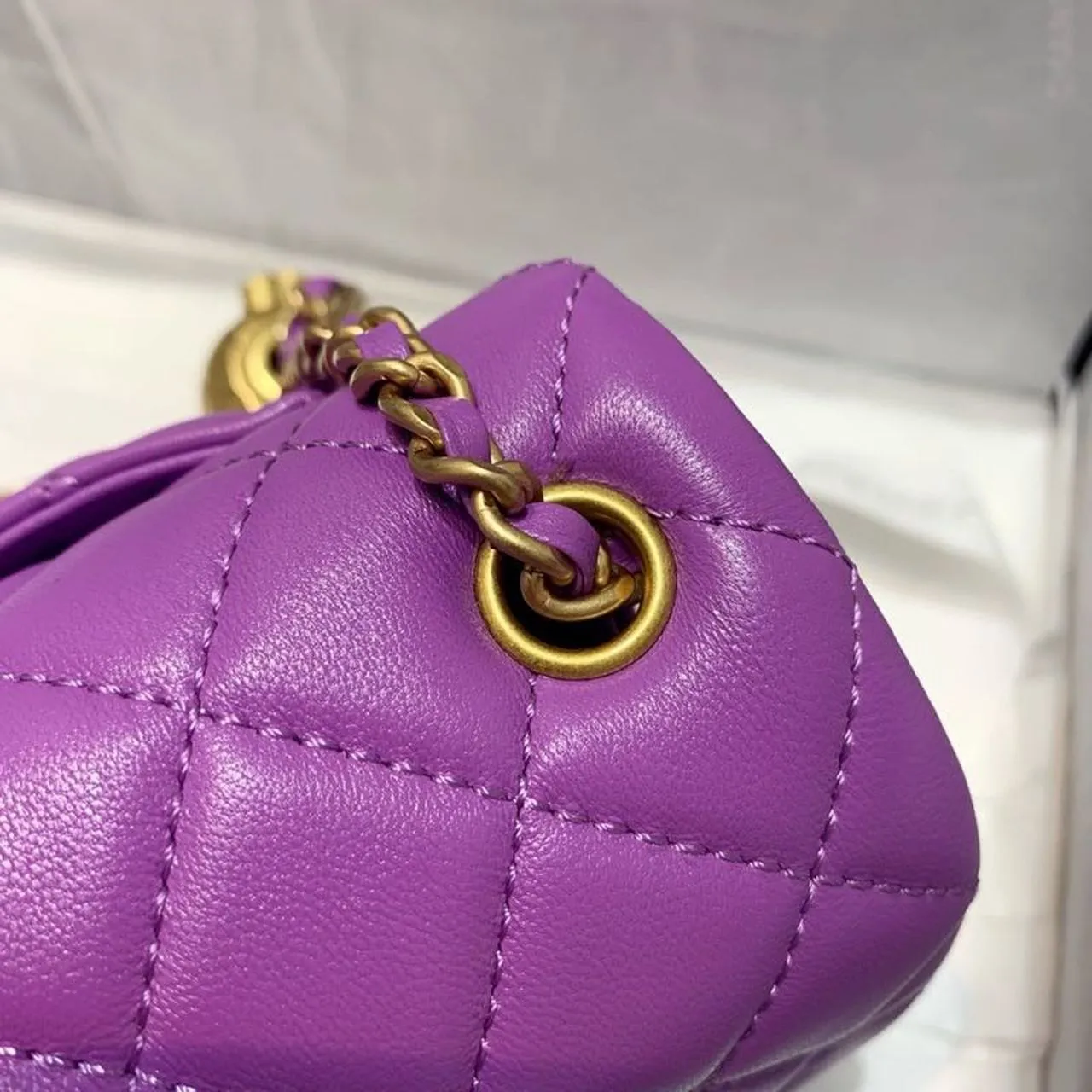 CHLFlap Bag With CHLBall On Strap Purple For Women, Women&#8217;s Handbags, Shoulder And Crossbody Bags 7.8in/20cm AS1787