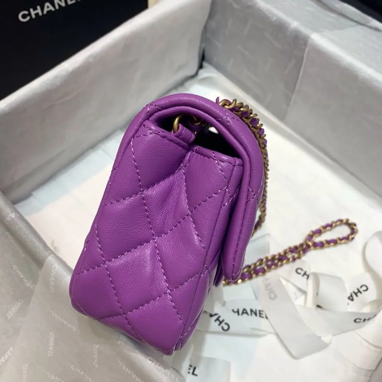 CHLFlap Bag With CHLBall On Strap Purple For Women, Women&#8217;s Handbags, Shoulder And Crossbody Bags 7.8in/20cm AS1787