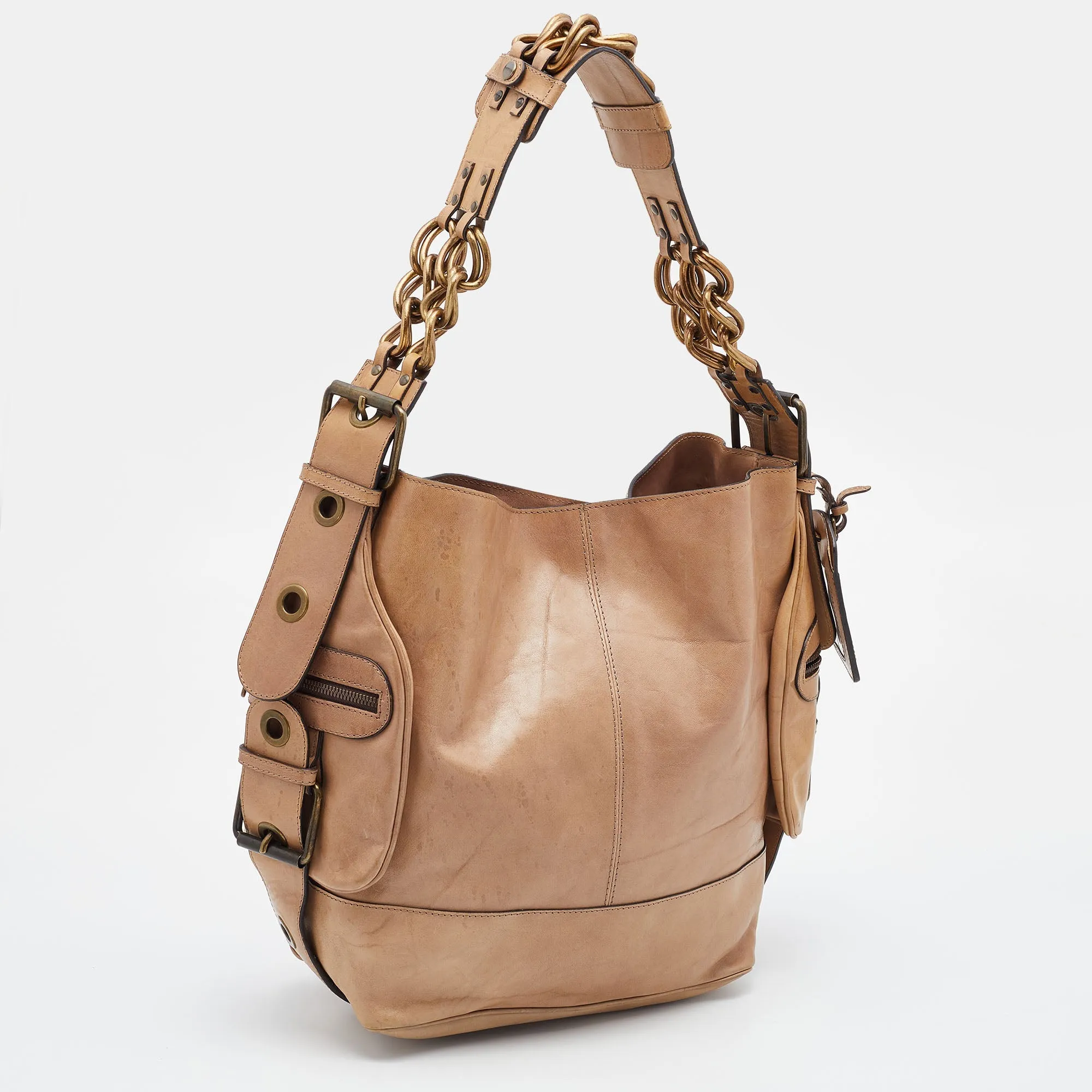 Chloe  Leather Large Chain Detail Hobo