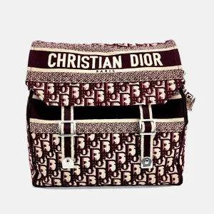 Christian burgundy Logo Oblique Diorcmap Messenger Bag
