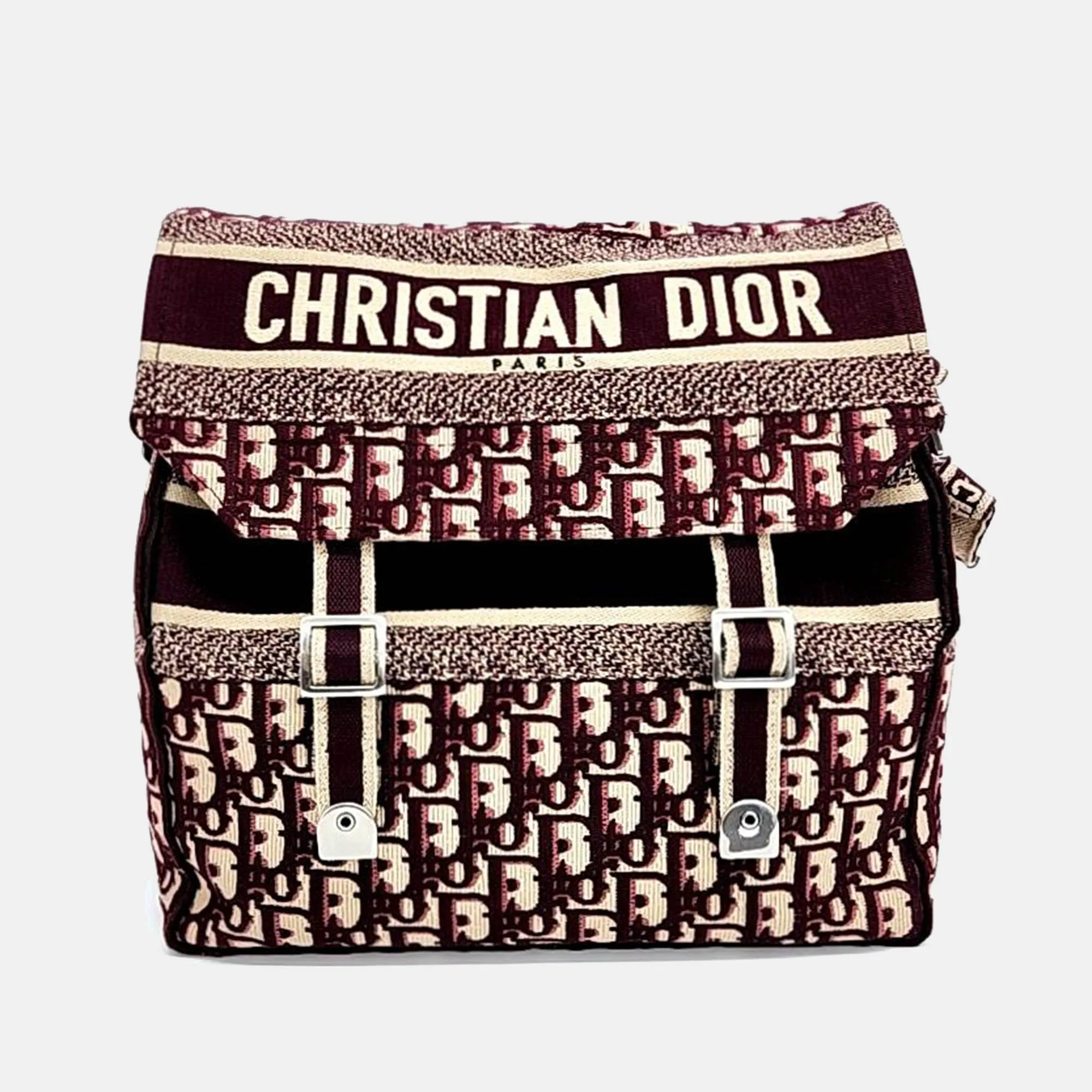 Christian burgundy Logo Oblique Diorcmap Messenger Bag