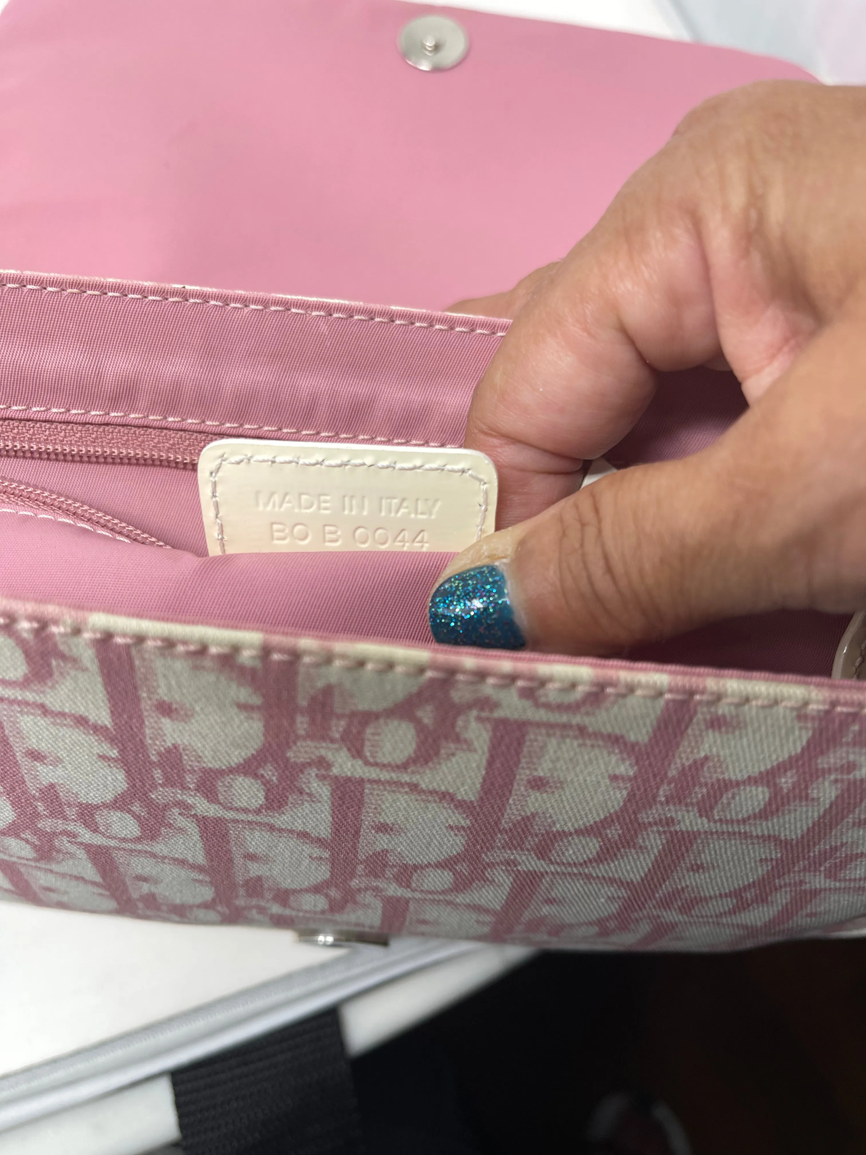 Christian Dior Pink Floral Trotter Oblique Crossbody Bag!
