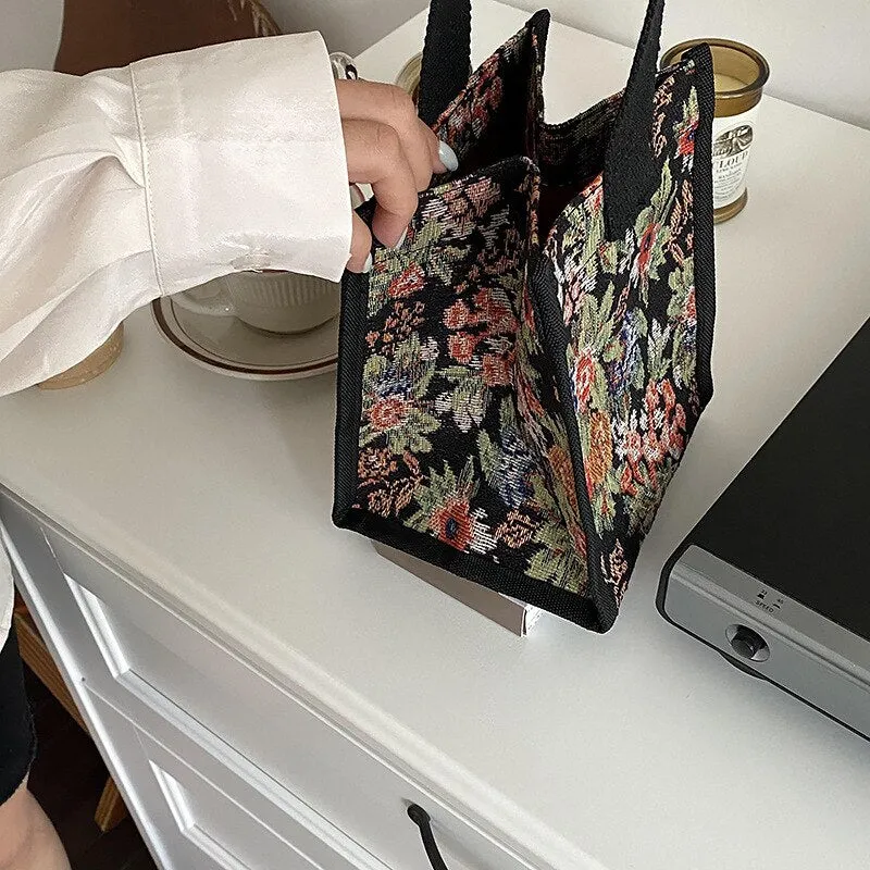 Christmas Gift 2020 New Fashion Women Waterproof Shoulder Bag Canvas Flower Mini Tote Korean Style Female  Floral Crossbody Bags