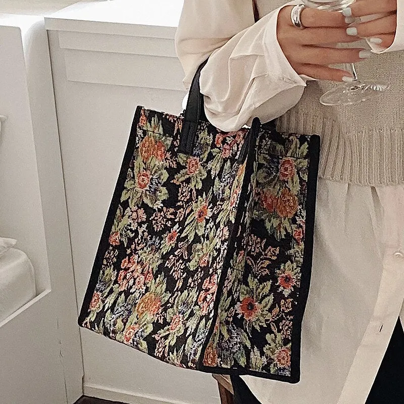 Christmas Gift 2020 New Fashion Women Waterproof Shoulder Bag Canvas Flower Mini Tote Korean Style Female  Floral Crossbody Bags