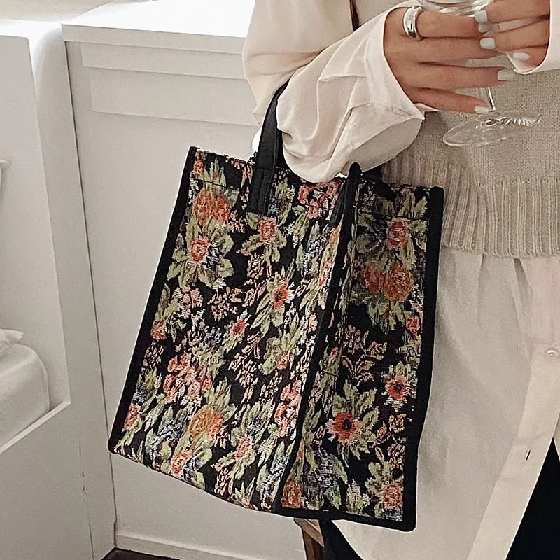 Christmas Gift 2020 New Fashion Women Waterproof Shoulder Bag Canvas Flower Mini Tote Korean Style Female  Floral Crossbody Bags