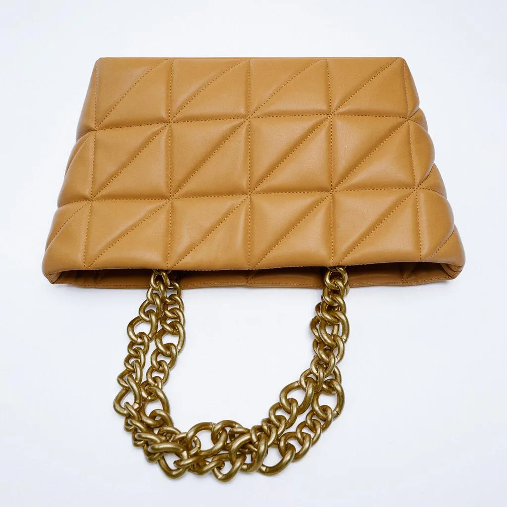 Christmas Gift Bands Quilted Thick Chain Large Tote Bag Designer Women Shoulder Bags Luxury Pu Leather Lady Handbags Lingge Big Purses 2021 Sac