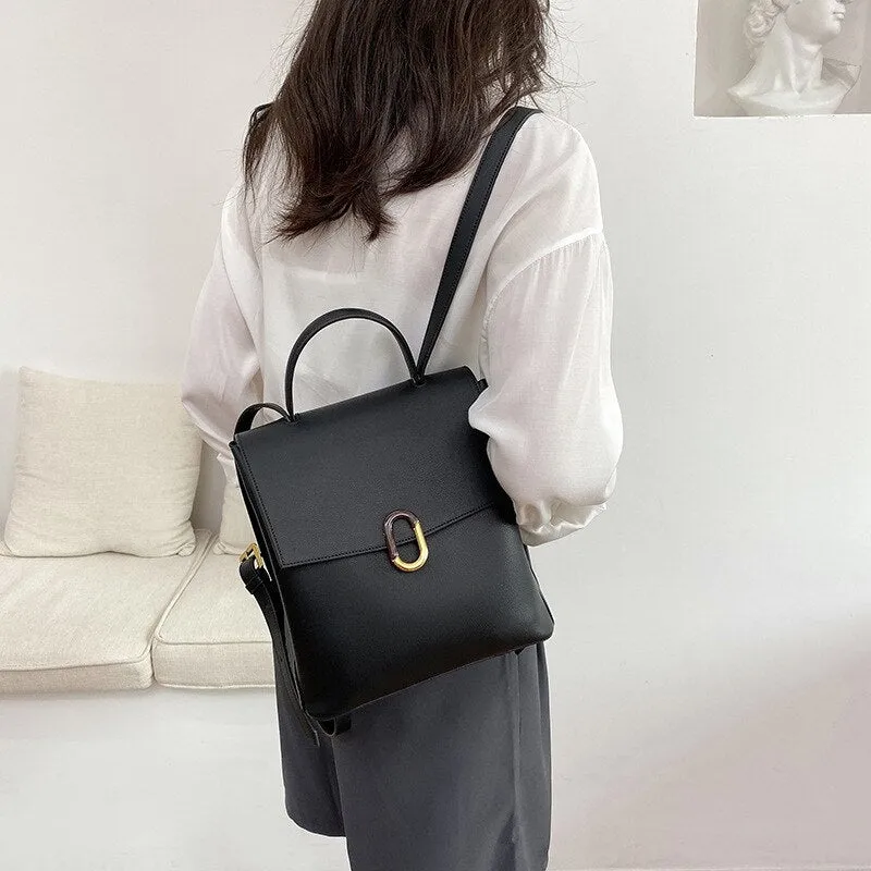 Christmas Gift Cowhide Genuine Leather Fashion Feminine Vintage Backpack Female Schoolbag Women Bagpack Sac A Dos Bag Backpacks Rugzak Rucksack