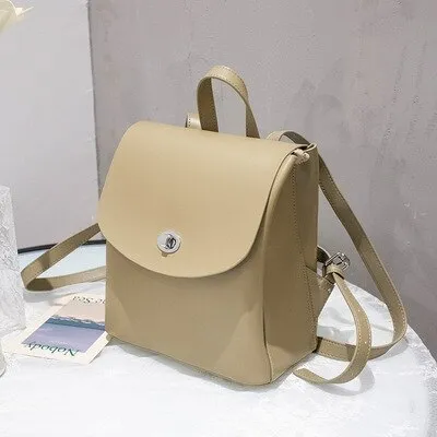 Christmas Gift Real Natural Genuine Leather Cowhide Hit Color Small Fashion Cute Backpack Female For Girls Mochila Feminina Backpacks Rucksack
