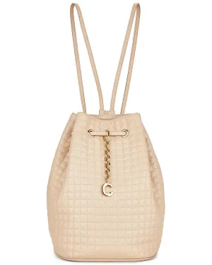 CÉLINE C CHARM QUILTED CALFSKIN LEATHER BACKPACK