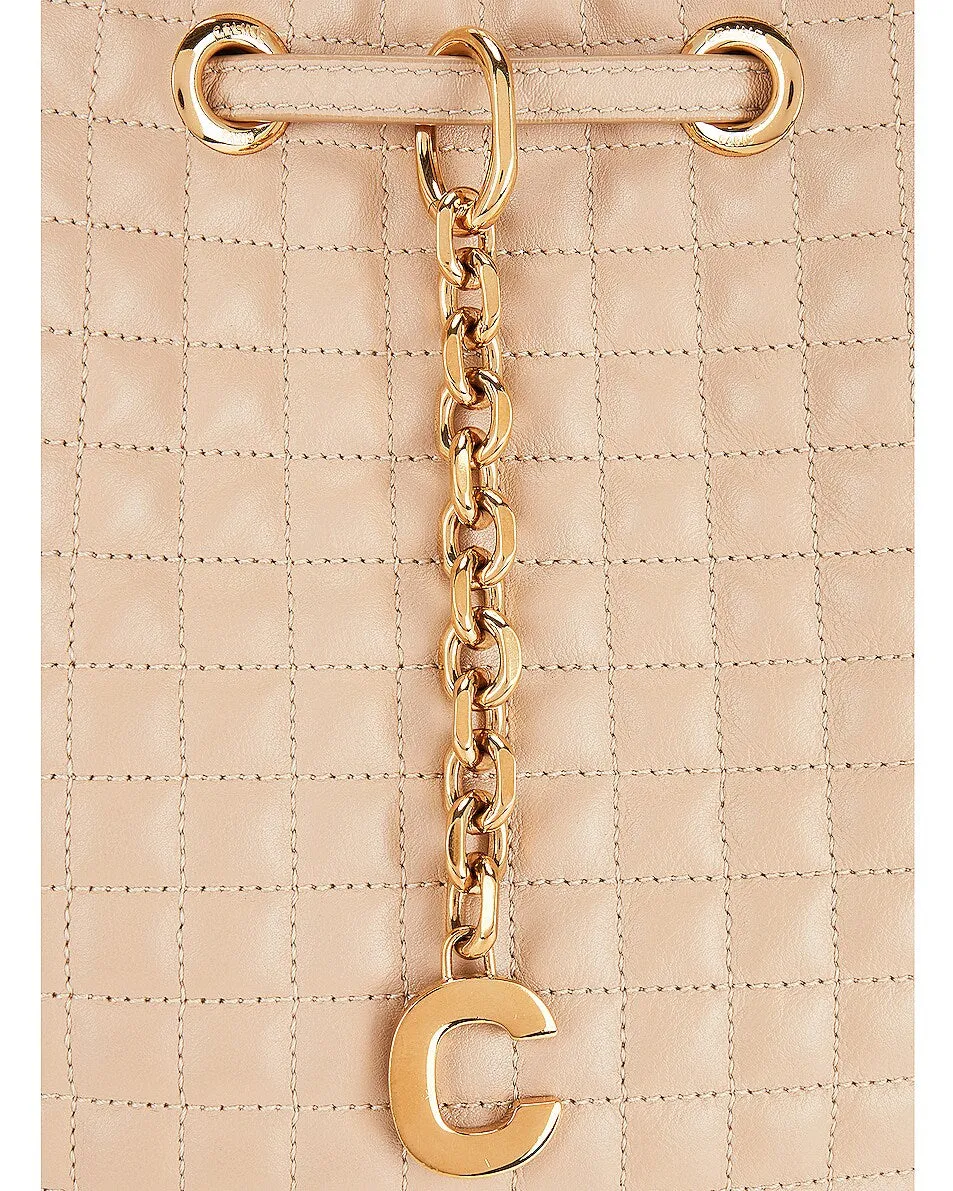 CÉLINE C CHARM QUILTED CALFSKIN LEATHER BACKPACK