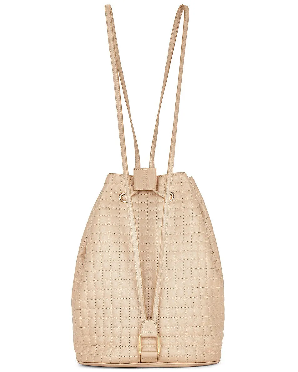 CÉLINE C CHARM QUILTED CALFSKIN LEATHER BACKPACK