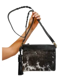 Clutch Crossbody Black And White Hair Briso