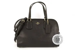 Coach 35650 Nolita Satchel IN Pebble Leather Black Leather Shoulder Bags Ghw