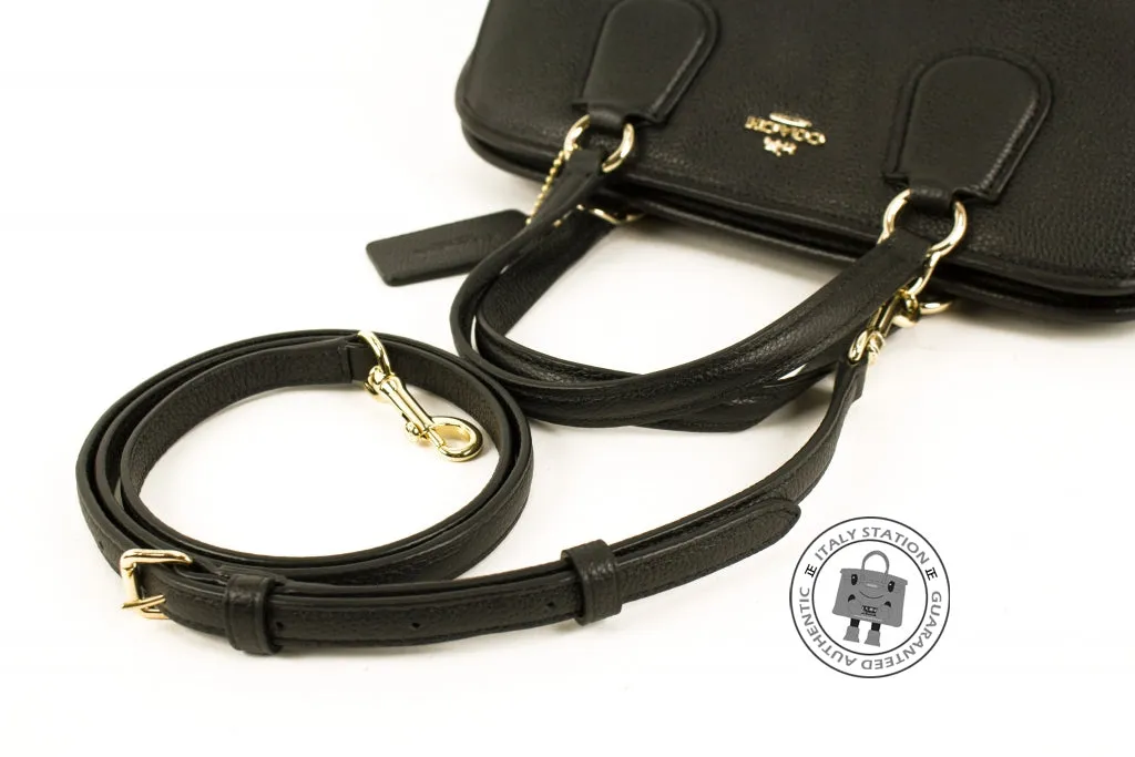 Coach 35650 Nolita Satchel IN Pebble Leather Black Leather Shoulder Bags Ghw