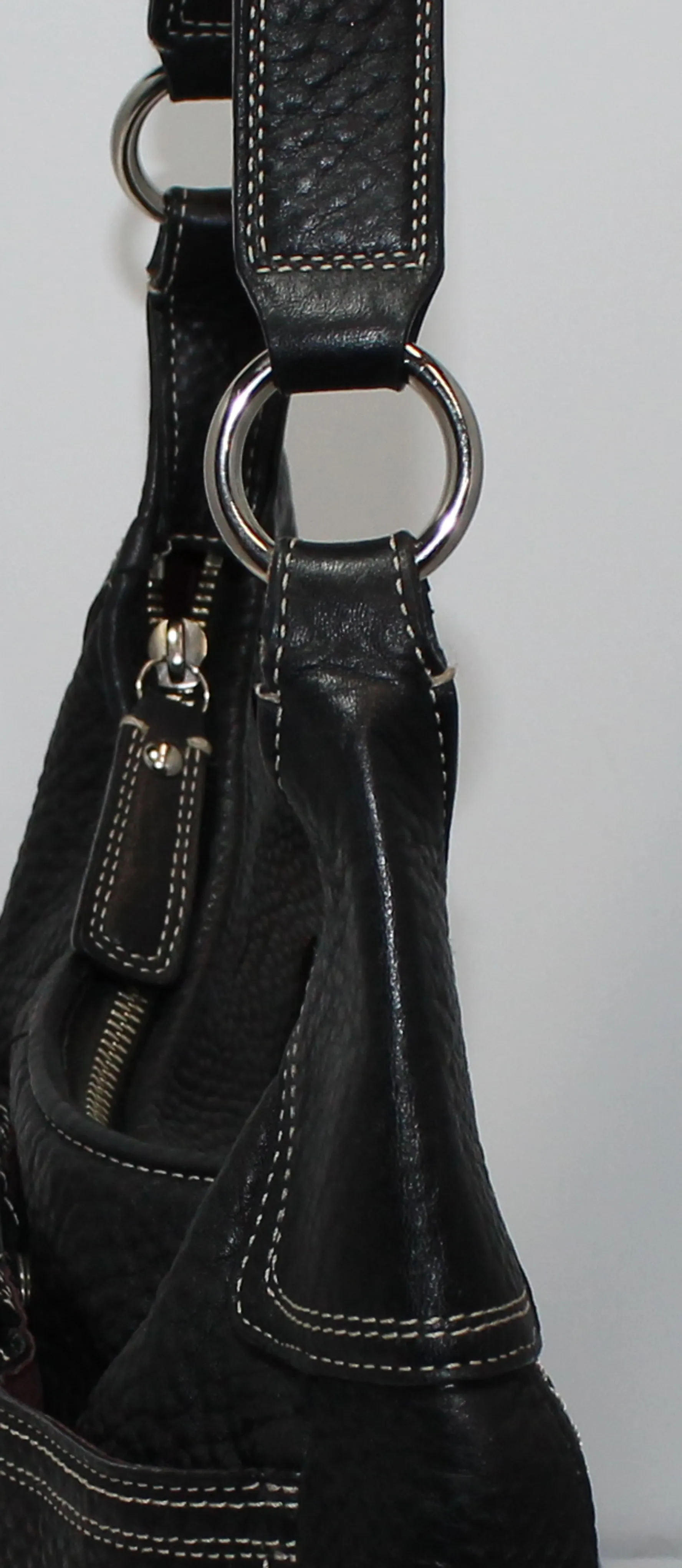 Coach Purse: F13956 Black Hamilton Leather Hobo Bag